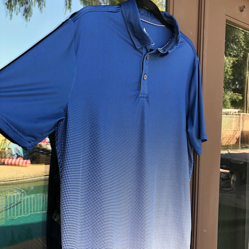 AndersonOrd Navy White Fade Performance Golf Polo M - Picture 5 of 13